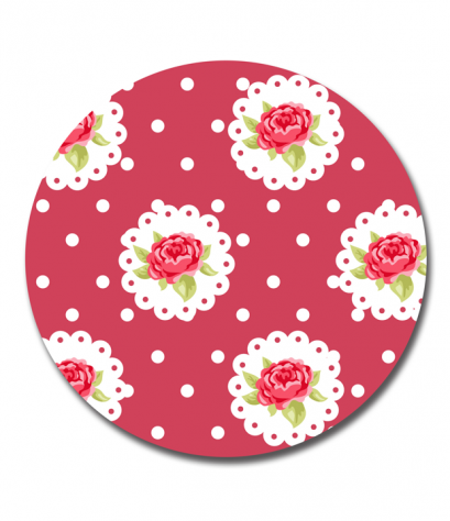 ที่รองแก้ว วัสดุไม้ MDF ลาย Rose